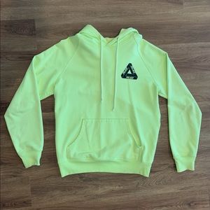 Neon green Palace Tri-Ferg hoodie.
